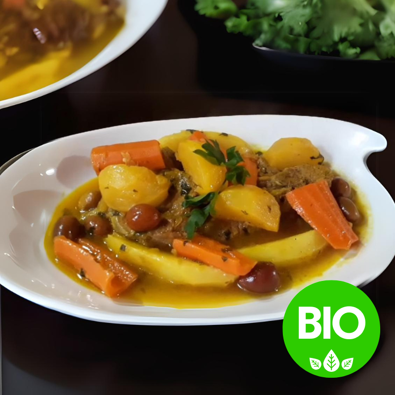 Tajine au veau bio et huile d'olive